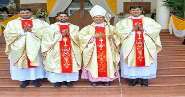 Three Jesuit Deacons Ordained Priests at Fatima Retreat House, Mangaluru